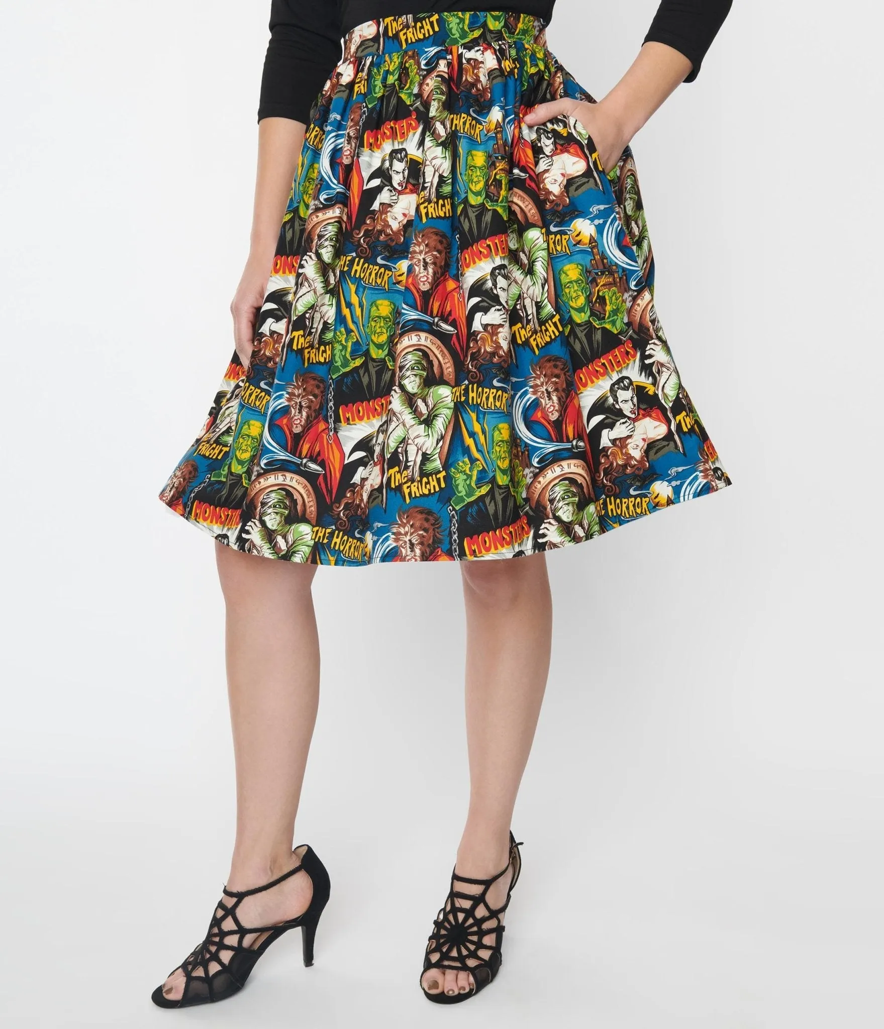 Hollywood Monster Pleated Circle Skirt sold by Unique Vintage product image thumbnail 2