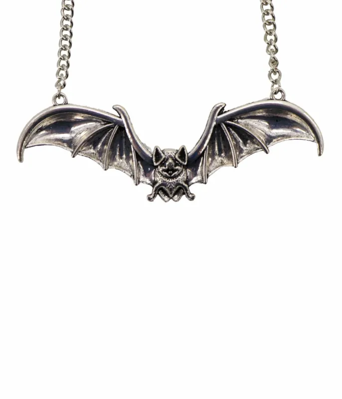 Silver Bat Necklace sold by Unique Vintage