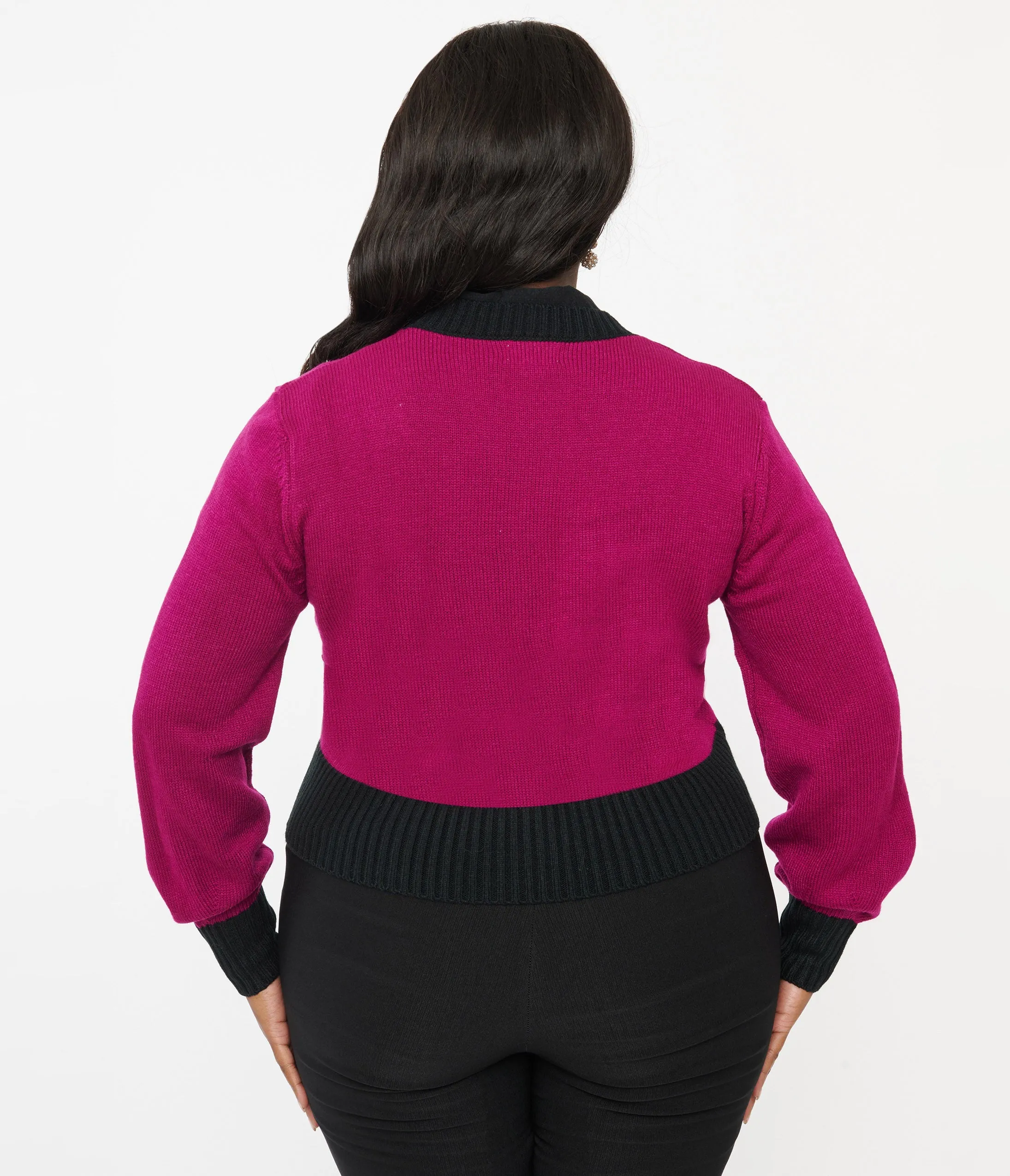 Unique Vintage Plus Size 1950s Purple Butterfly Sweater Cardigan sold by Unique Vintage product image thumbnail 2