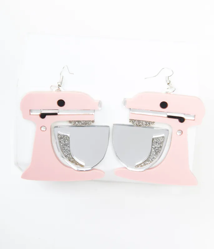 1950s Pink Kitchenaid Mixer Earrings sold by Unique Vintage