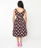 Black & Multicolor Floral Hearts Swing Dress sold by Unique Vintage