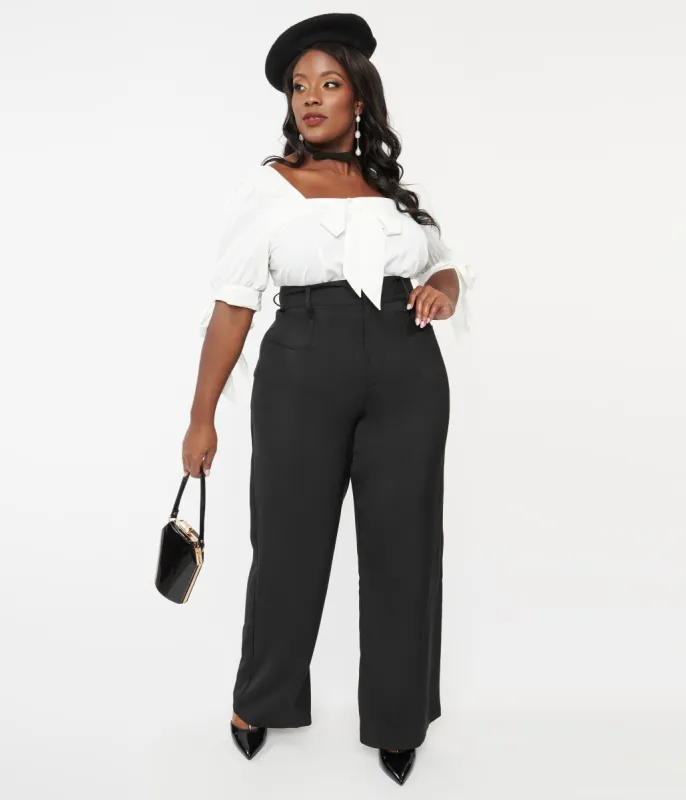 Unique Vintage Plus Size 1940s Black Ginger Pants sold by Unique Vintage