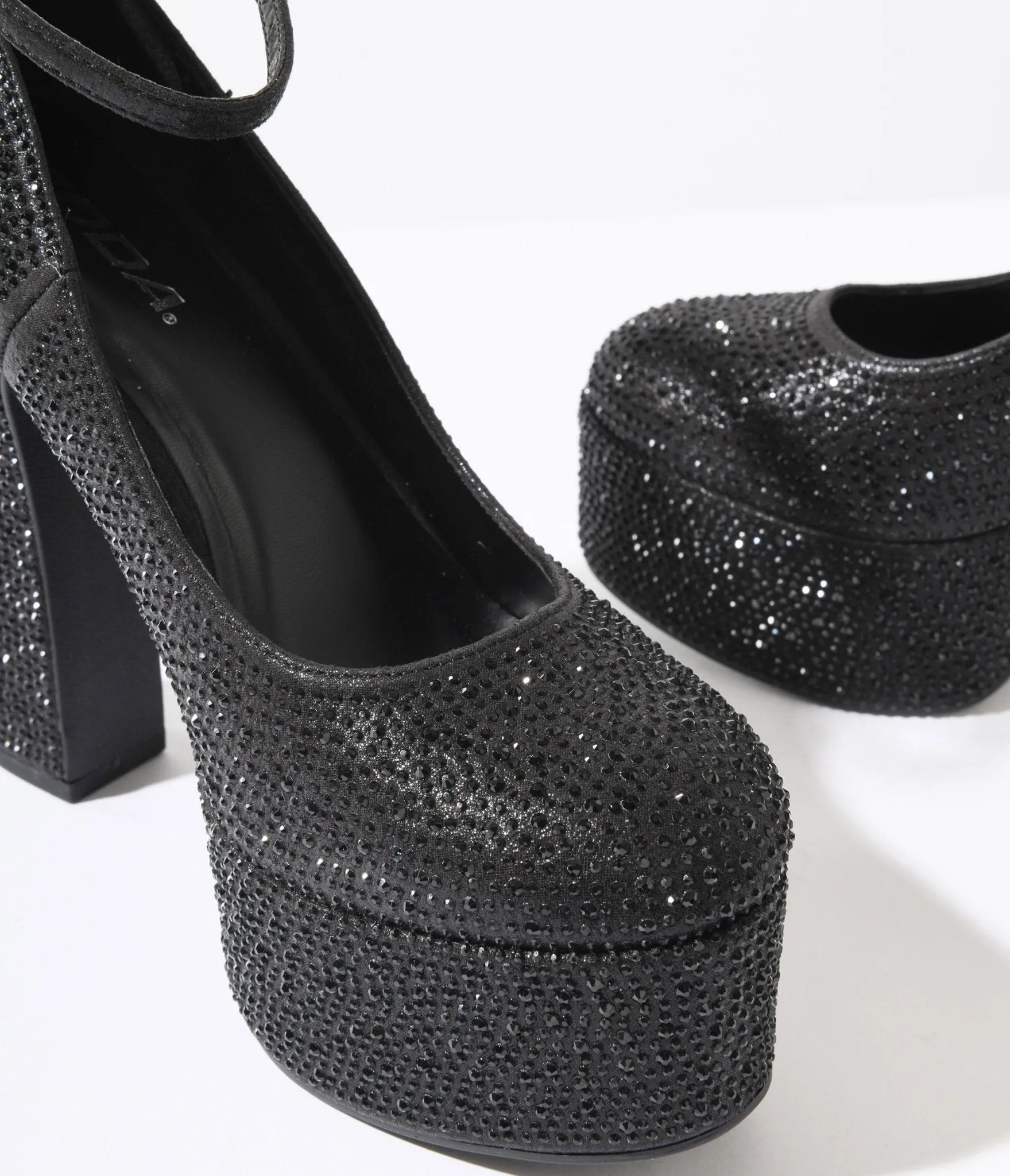 Black Rhinestone Platform Pumps sold by Unique Vintage product image thumbnail 2