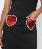 Smak Parlour Black & White Sequin Heart Haute Gossip Mini Dress sold by Unique Vintage