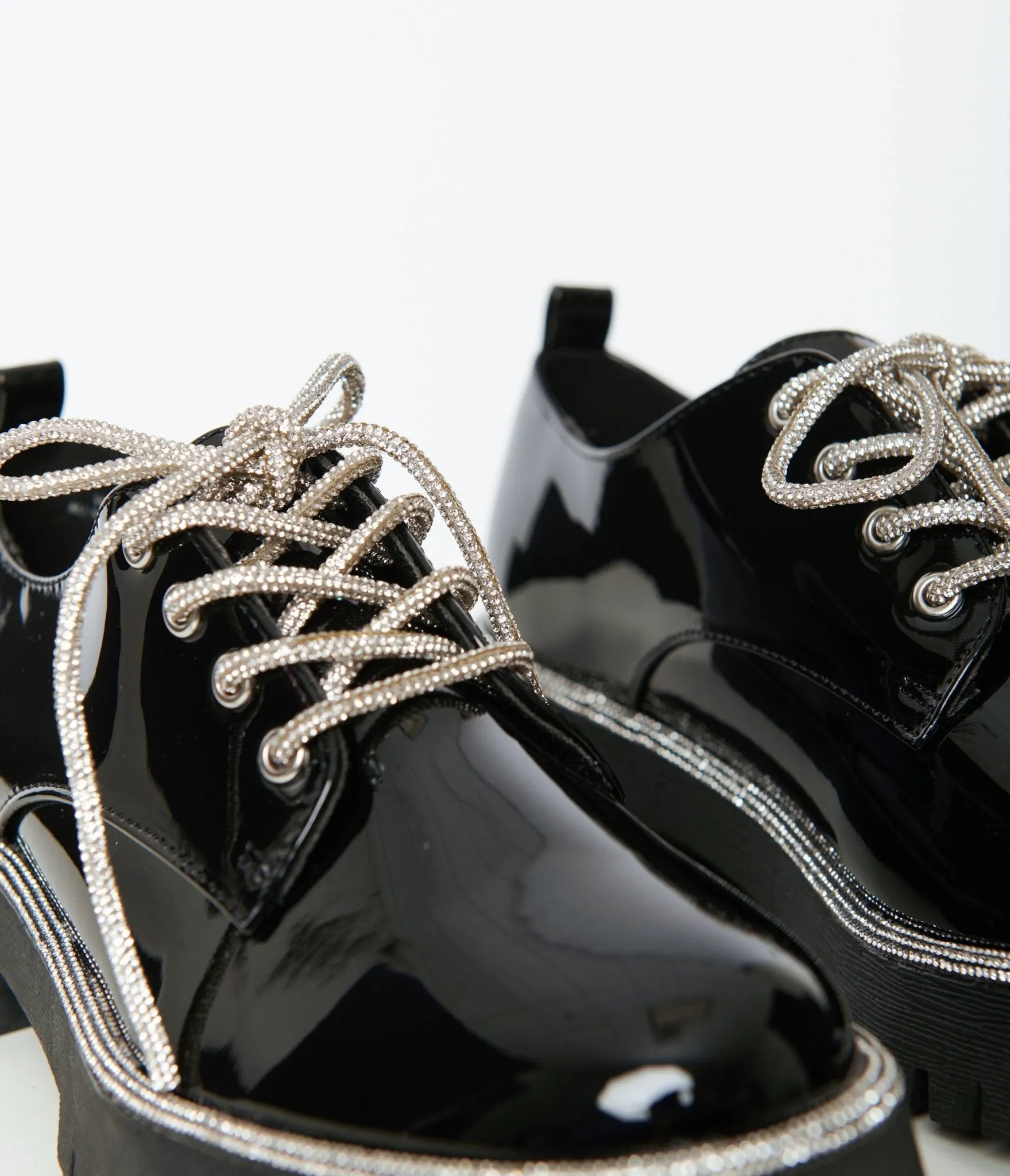 Black Patent Leatherette Platform Oxford Shoes sold by Unique Vintage product image thumbnail 2