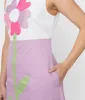 Smak Parlour Retro Style White & Lavender Love Flower Power Shift Dress sold by Unique Vintage