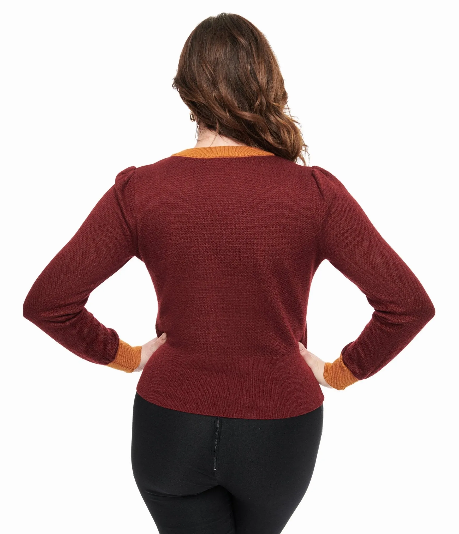 Disney Hocus Pocus Collection by Unique Vintage Burgundy Binx Hocus Pocus Embroidered Sweater sold by Unique Vintage product image thumbnail 3