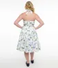 1950s White & Purple Floral Cotton Halter Swing Dress sold by Unique Vintage