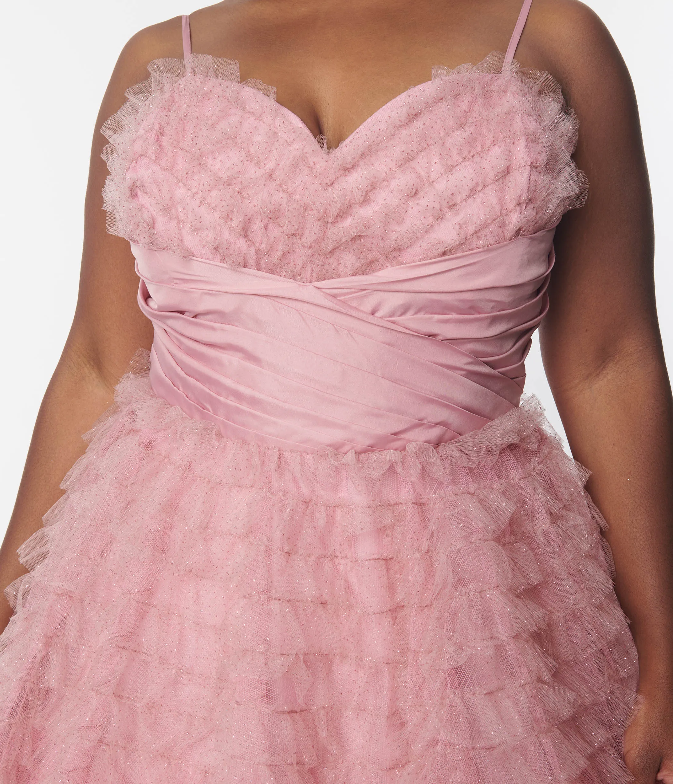 Unique Vintage Plus Size Dusty Rose Glitter Tulle Cupcake Swing Dress sold by Unique Vintage product image thumbnail 2