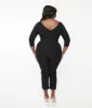 Unique Vintage Plus Size 1950s Black Fitted Capri Jumpsuit sold by Unique Vintage
