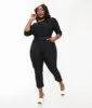 Unique Vintage Plus Size 1950s Black Fitted Capri Jumpsuit sold by Unique Vintage