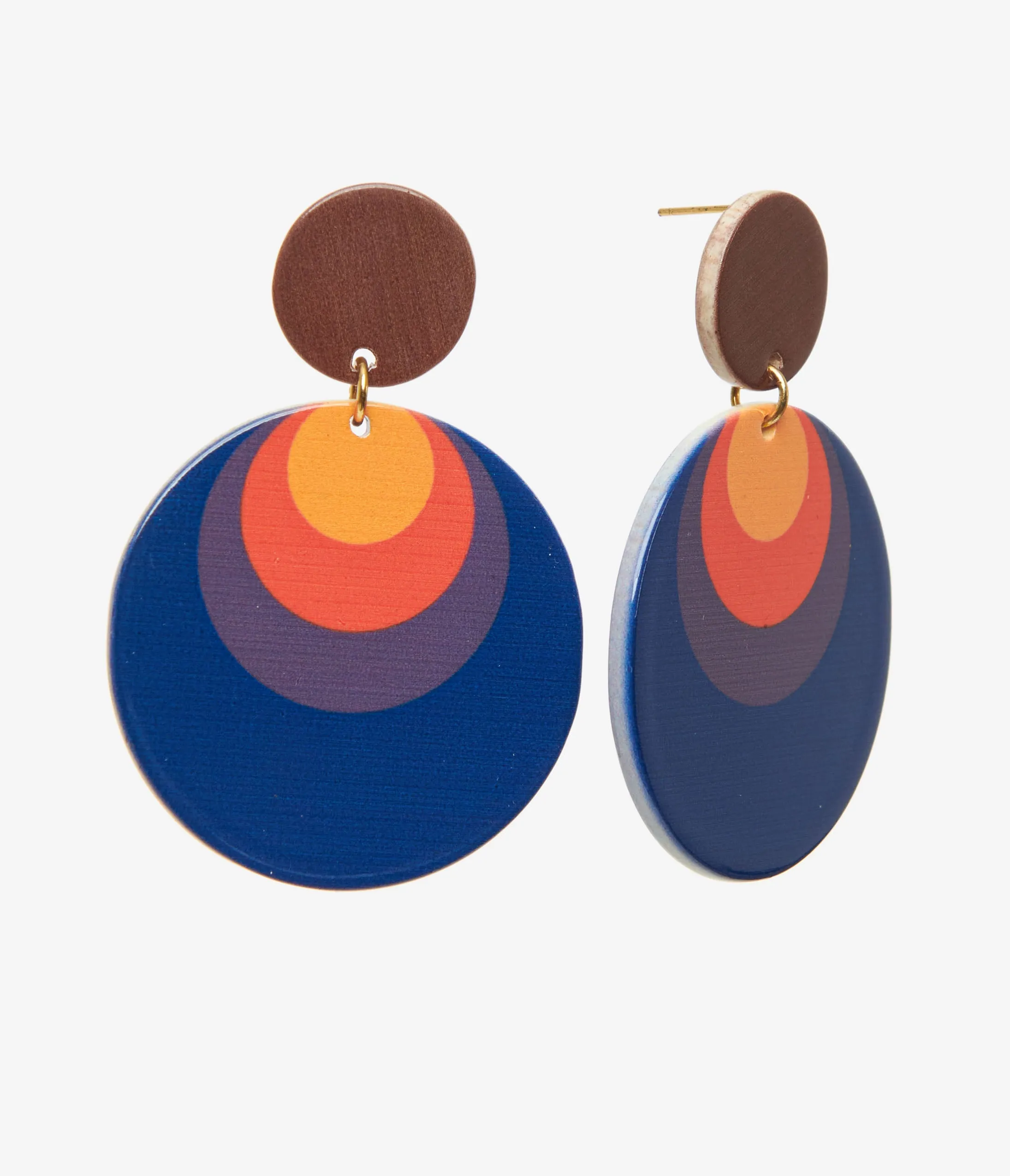 1970s Retro Circle Drop Earrings sold by Unique Vintage product image thumbnail 2