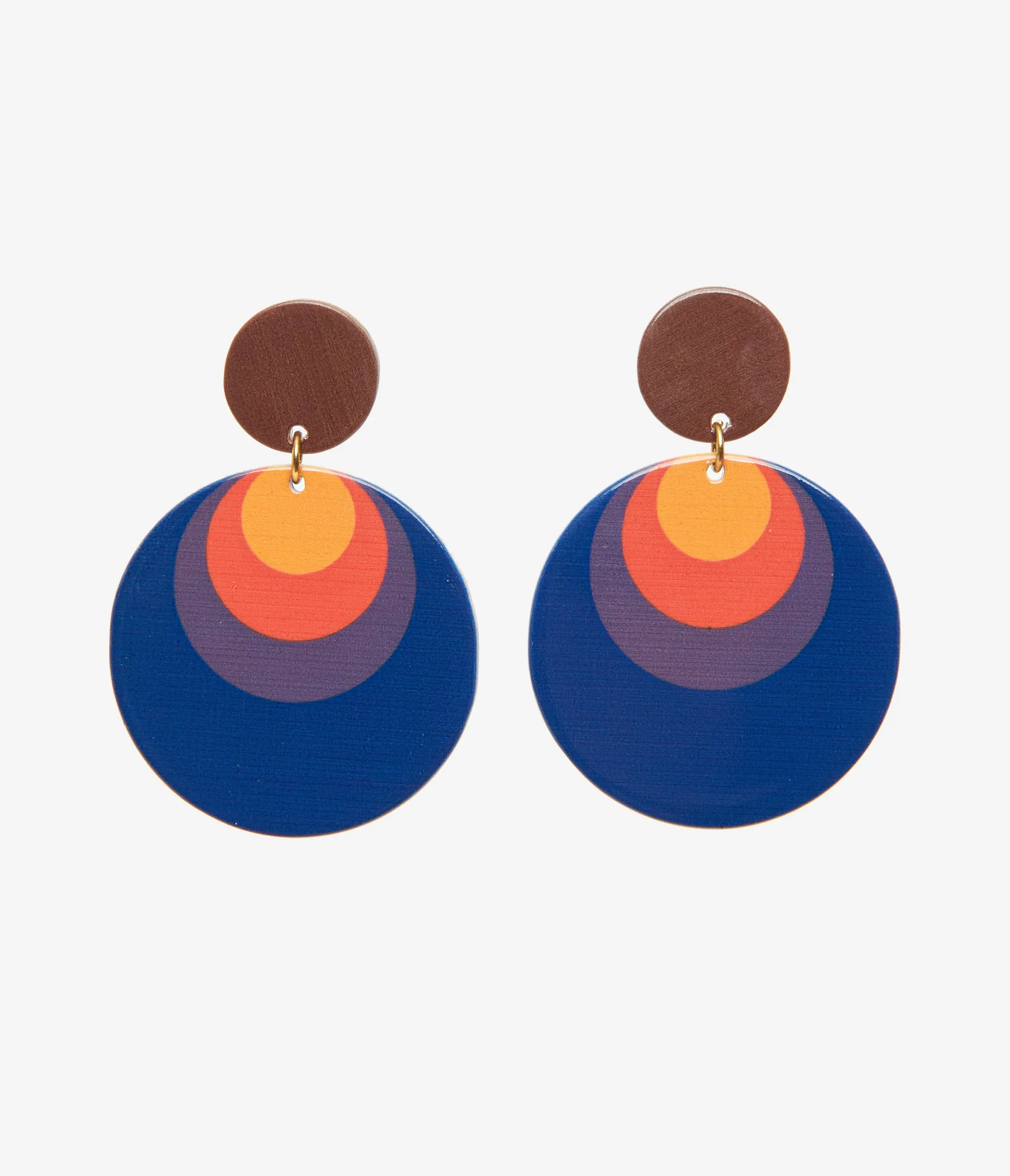 1970s Retro Circle Drop Earrings sold by Unique Vintage product image thumbnail 3