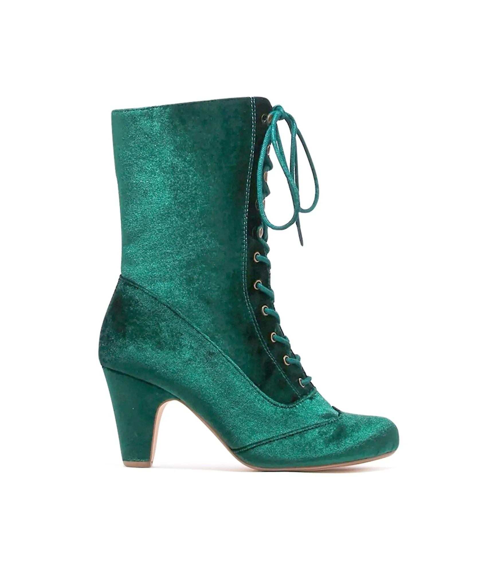 Chelsea Crew Emerald Green Velvet Victorian Claire Boots sold by Unique Vintage product image thumbnail 2