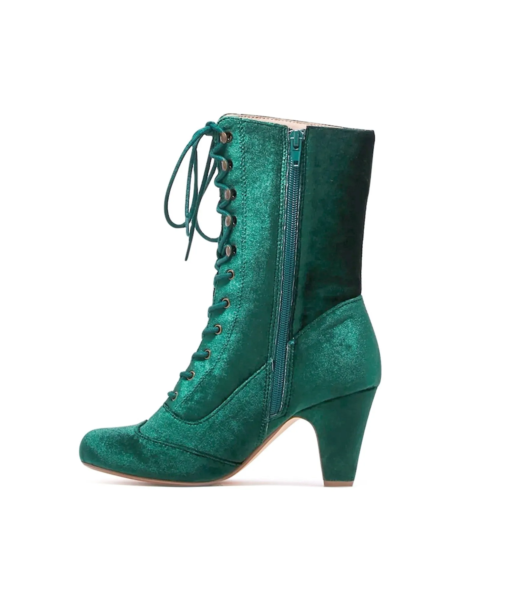 Chelsea Crew Emerald Green Velvet Victorian Claire Boots sold by Unique Vintage product image thumbnail 3
