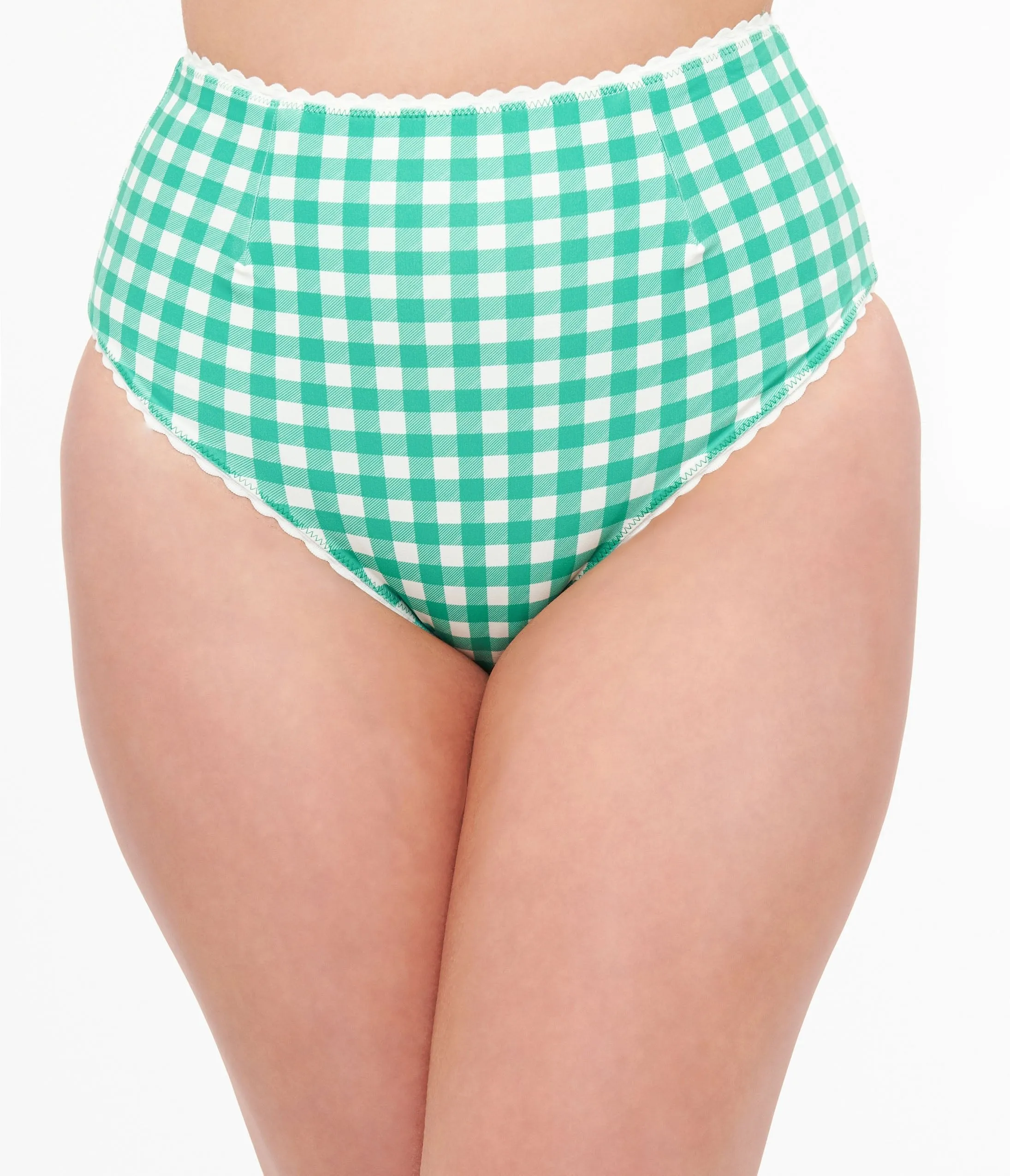Green & White Gingham Bikini Bottoms sold by Unique Vintage product image thumbnail 2