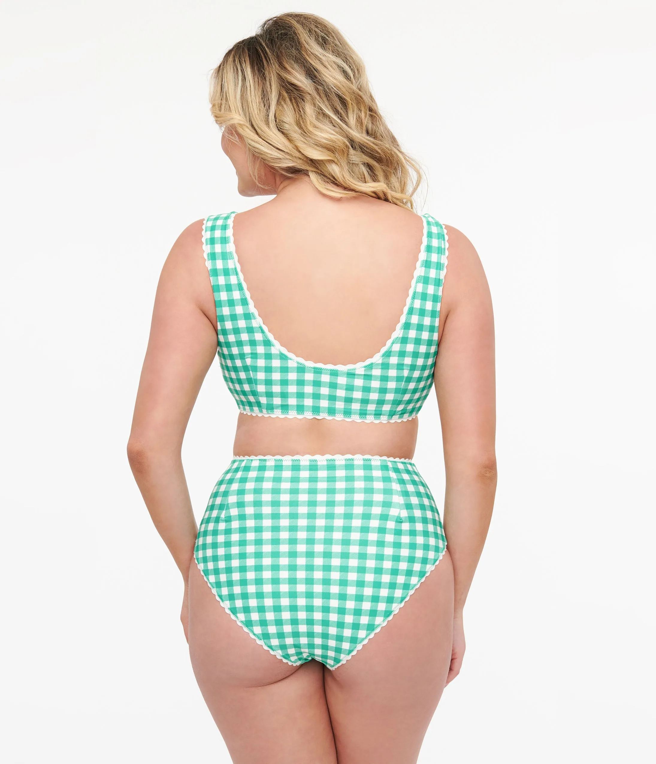 Green & White Gingham Bikini Bottoms sold by Unique Vintage product image thumbnail 3