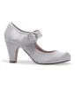 Chelsea Crew 1940s Ivory Leatherette Mary Jane Madeline Heels sold by Unique Vintage