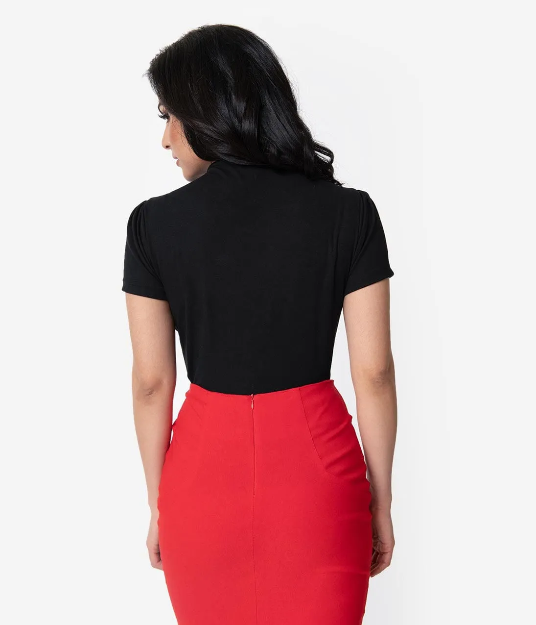 Unique Vintage Black Cage Knit Short Sleeve Lanie Top sold by Unique Vintage product image thumbnail 2