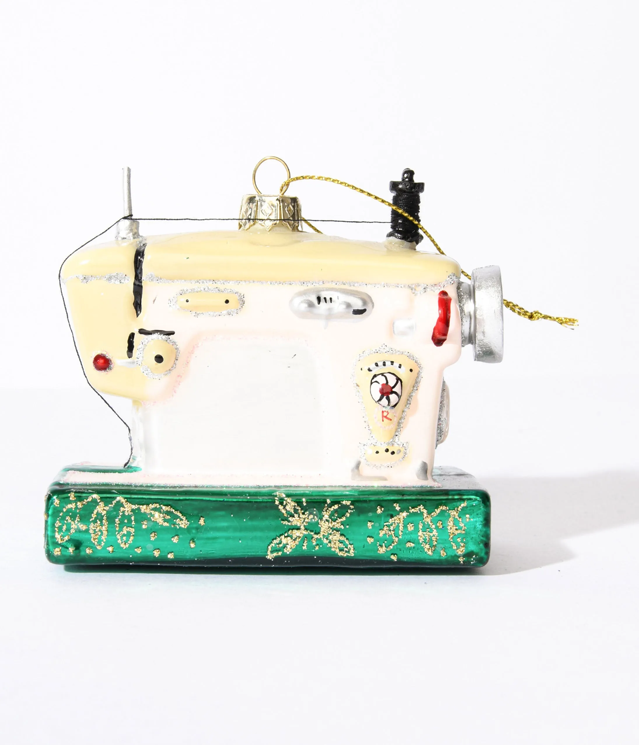 Moms Sewing Machine Glass Ornament sold by Unique Vintage product image thumbnail 3