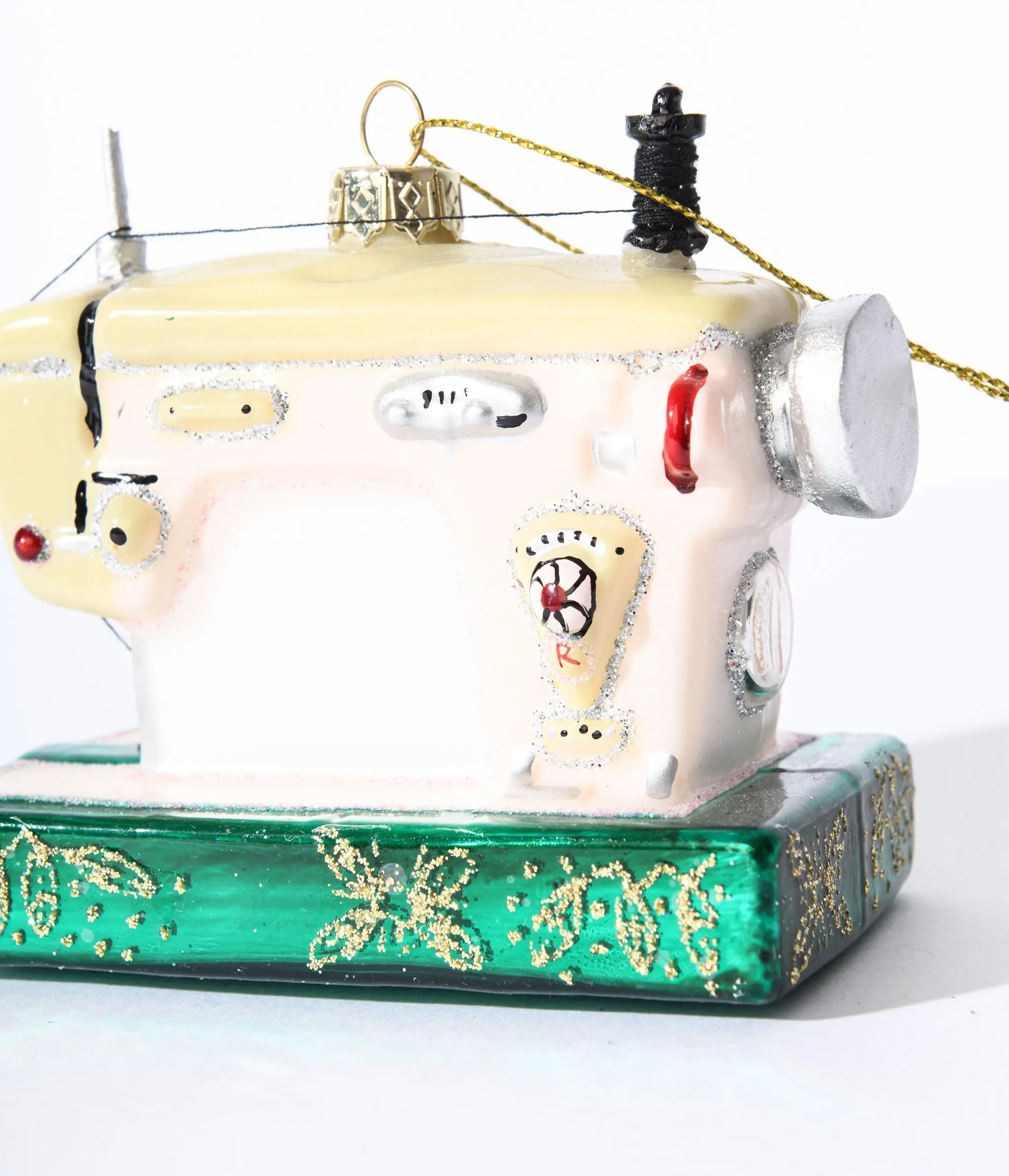 Moms Sewing Machine Glass Ornament sold by Unique Vintage product image thumbnail 2