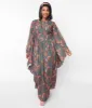 Unique Vintage Bali Floral Print Flutter Sleeve Caftan sold by Unique Vintage