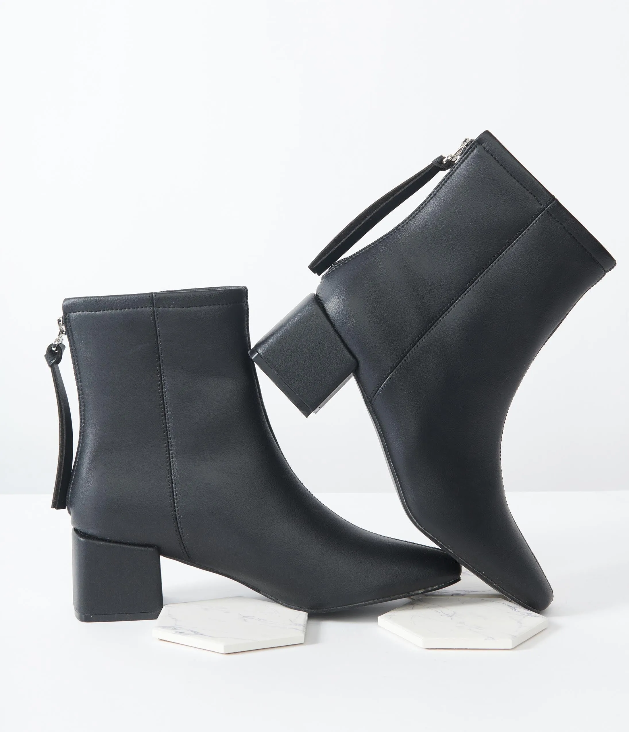 Unique Vintage Black Leatherette Mod Sinatra Bootie sold by Unique Vintage product image thumbnail 2