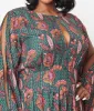 Unique Vintage Bali Floral Print Flutter Sleeve Caftan sold by Unique Vintage