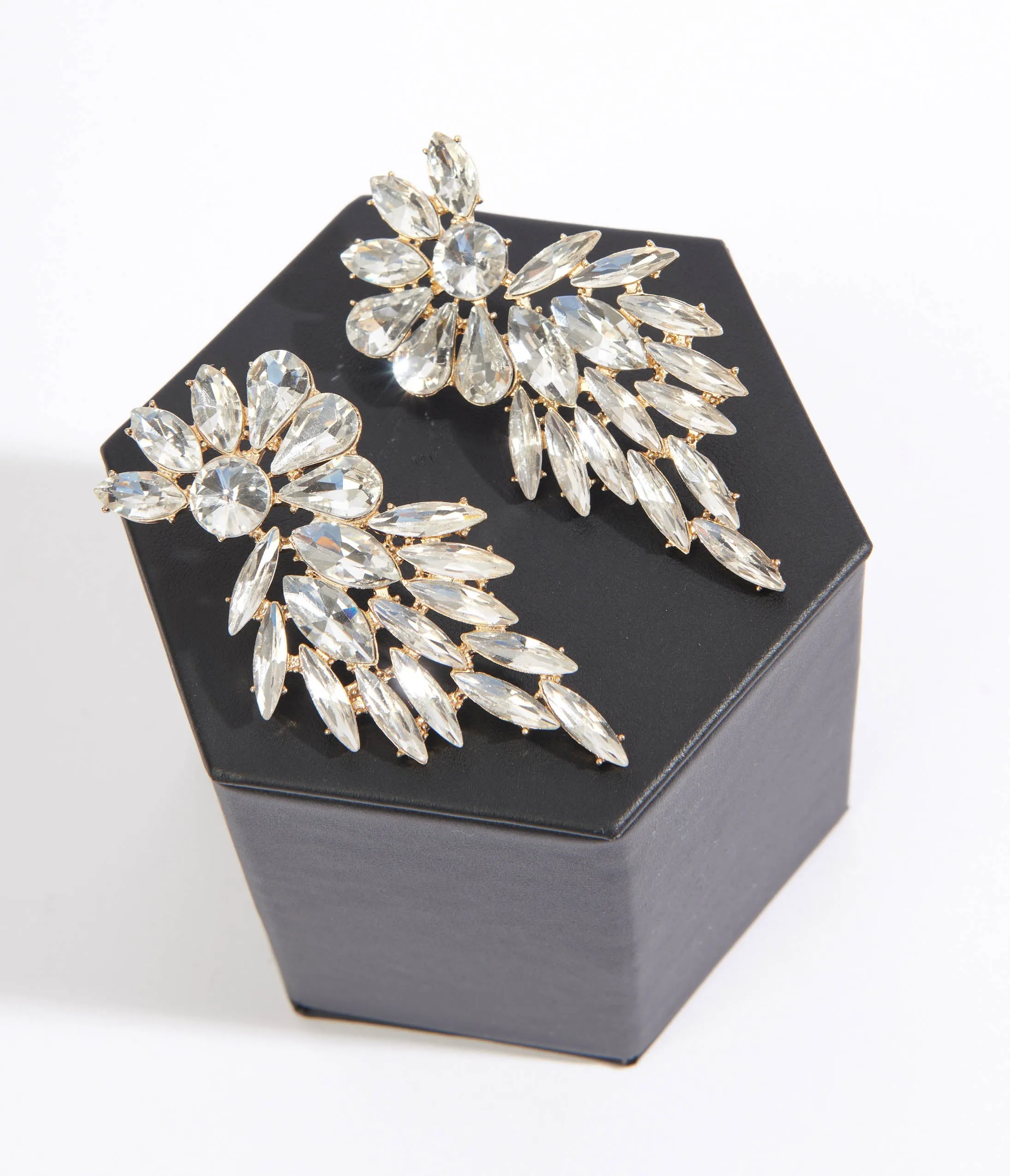 Silver Rhinestone Earrings sold by Unique Vintage product image thumbnail 2