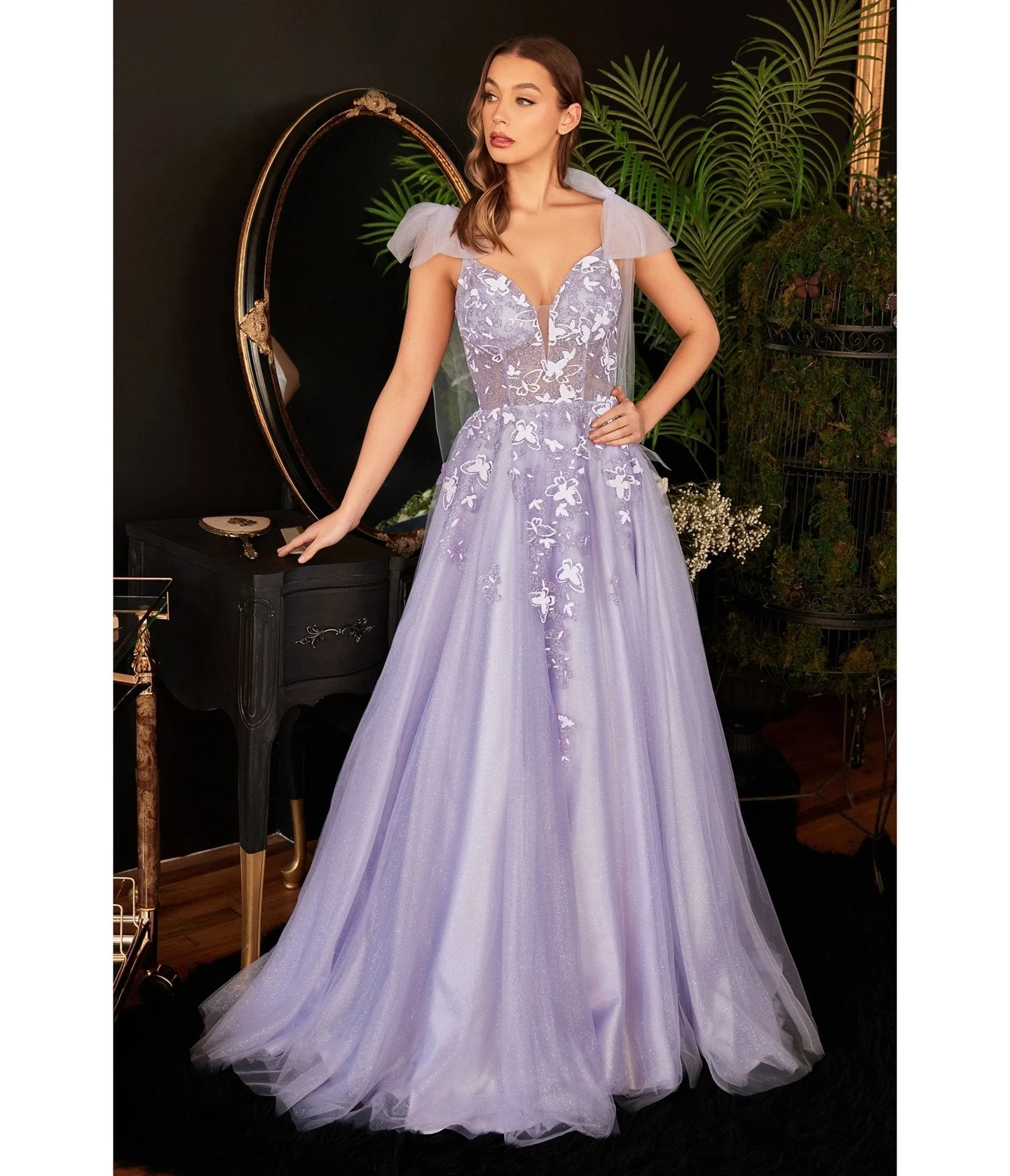 Cinderella Divine Lavender Butterfly Fairytale Prom Ball Gown sold by Unique Vintage