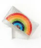 Silver Beaded Rainbow Clutch sold by Unique Vintage