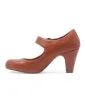 Chelsea Crew 1940s Rust Leatherette Mary Jane Madeline Heels sold by Unique Vintage