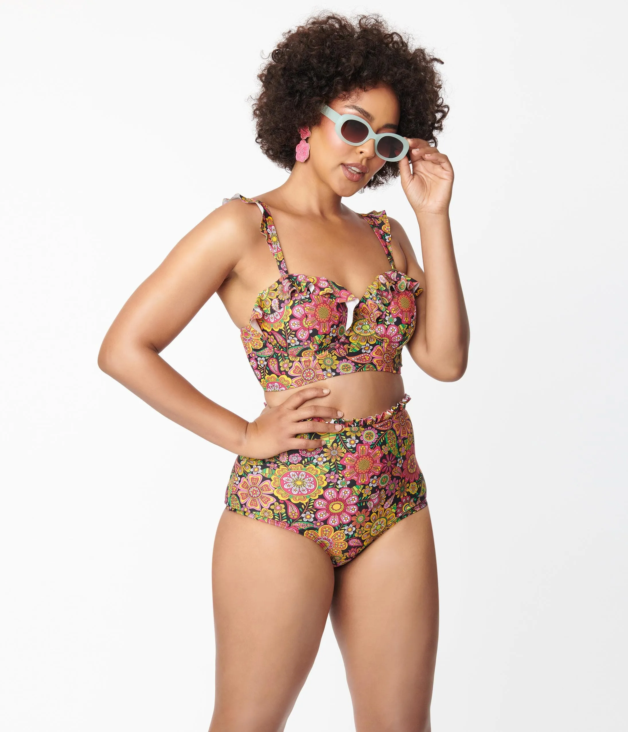 Unique Vintage 1960s Kaleidoscope Floral Cape May Swim Bottoms sold by Unique Vintage product image thumbnail 5