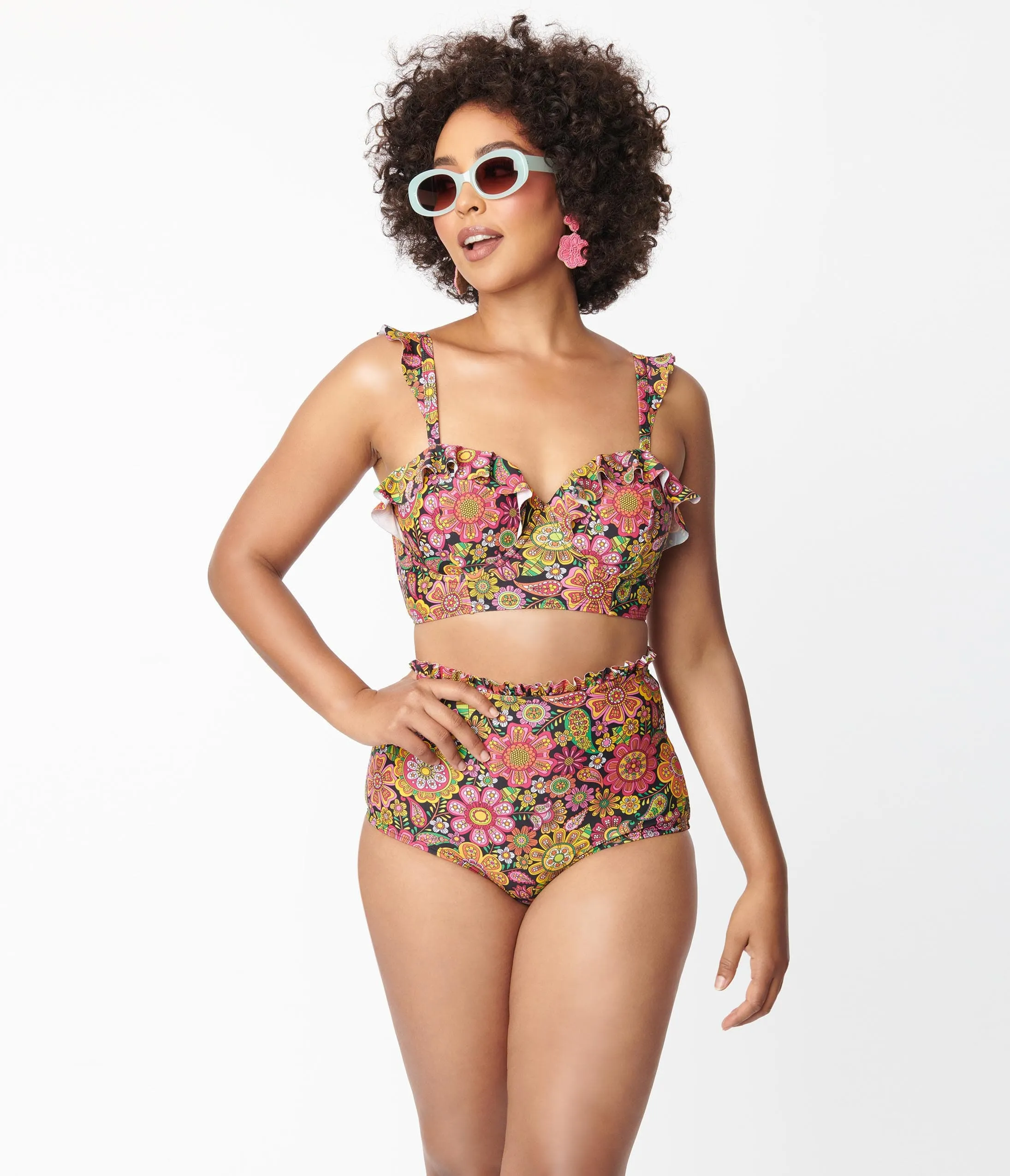 Unique Vintage 1960s Kaleidoscope Floral Cape May Swim Bottoms sold by Unique Vintage product image thumbnail 4