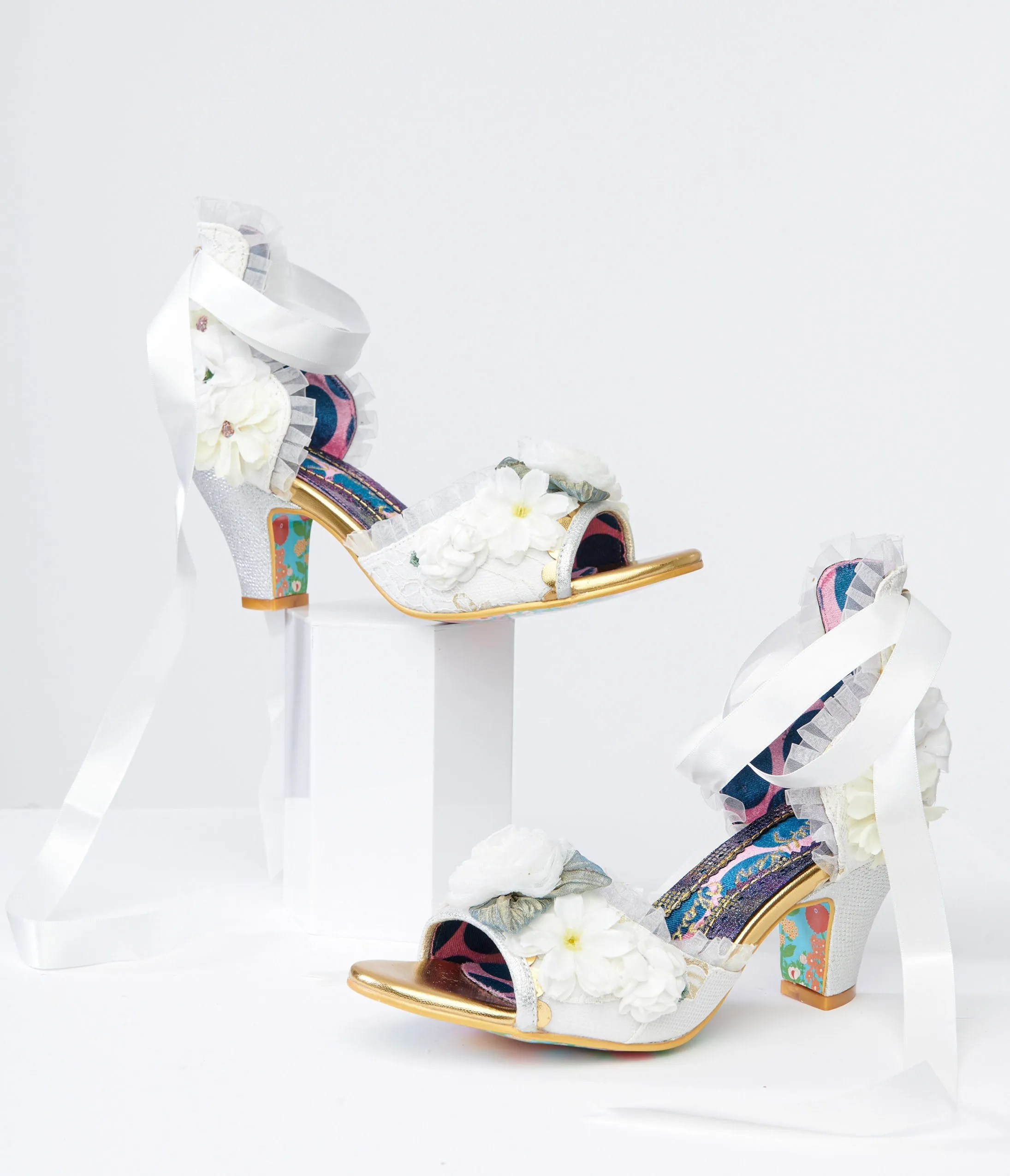 Irregular Choice White Flower Sandal Pump sold by Unique Vintage