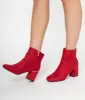 Retro Style Red Suede Heel Booties sold by Unique Vintage