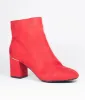 Retro Style Red Suede Heel Booties sold by Unique Vintage