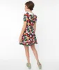 Smak Parlour Black & Rainbow Dot Smocked Fit & Flare Dress sold by Unique Vintage