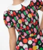 Smak Parlour Black & Rainbow Dot Smocked Fit & Flare Dress sold by Unique Vintage