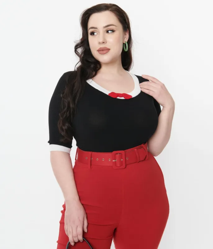 Collectif Black Freya Knit Top sold by Unique Vintage