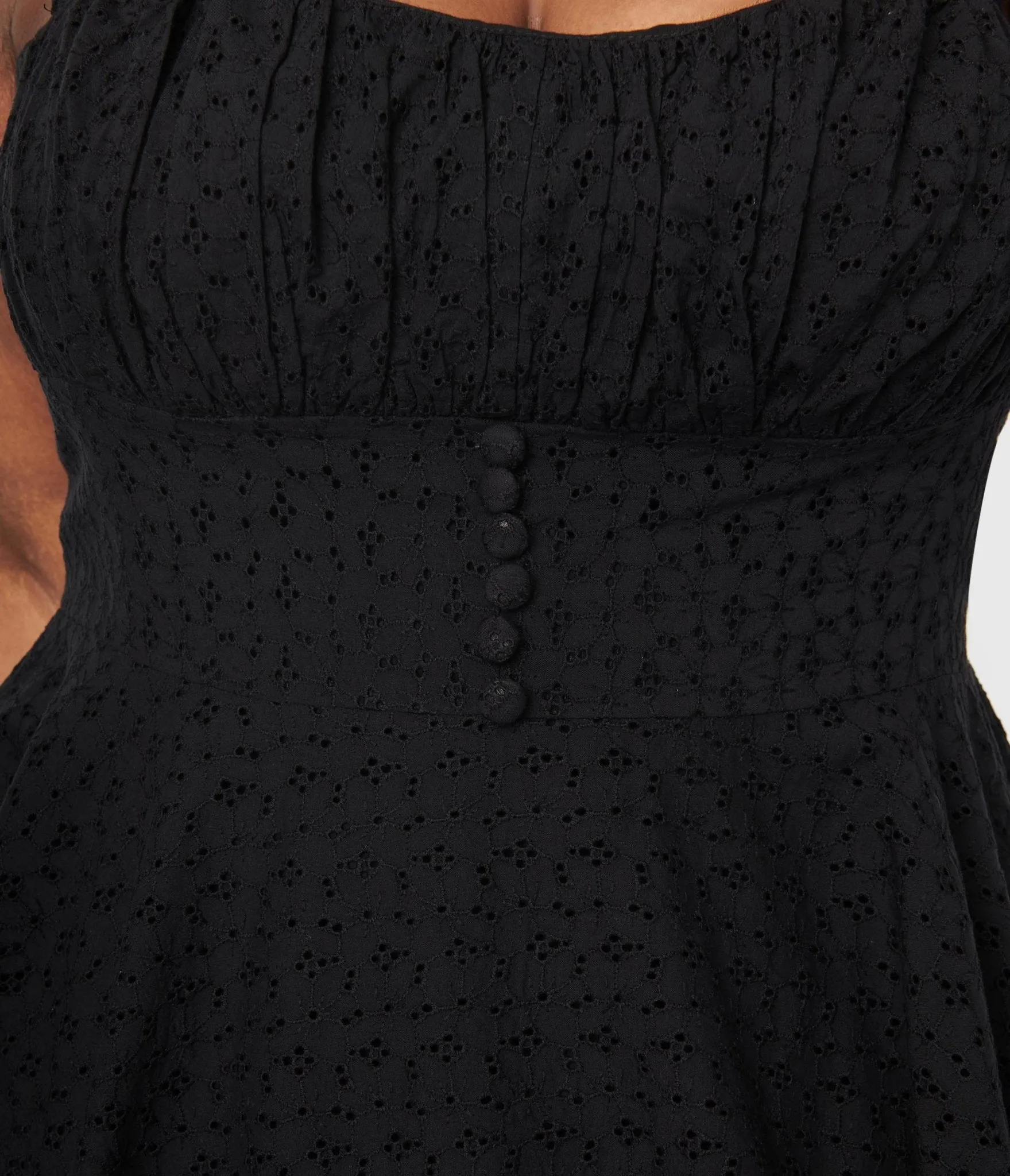 Black Eyelet Bianca Swing Dress sold by Unique Vintage product image thumbnail 2