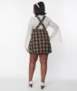 Smak Parlour Black & Orange Plaid Pinafore Skirt sold by Unique Vintage