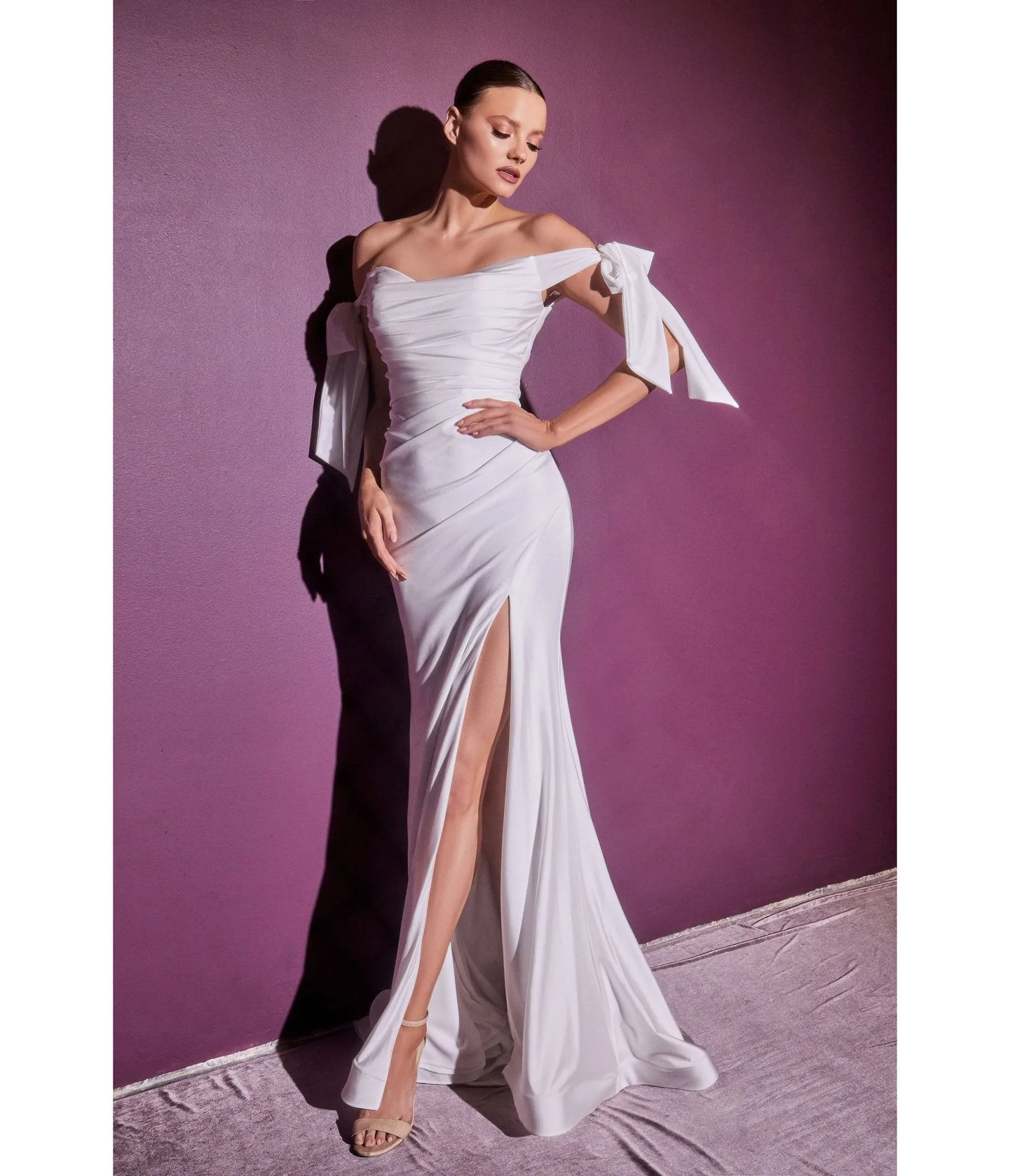 Cinderella Divine White Off The Shoulder Trumpet Bridal Gown sold by Unique Vintage product image thumbnail 5