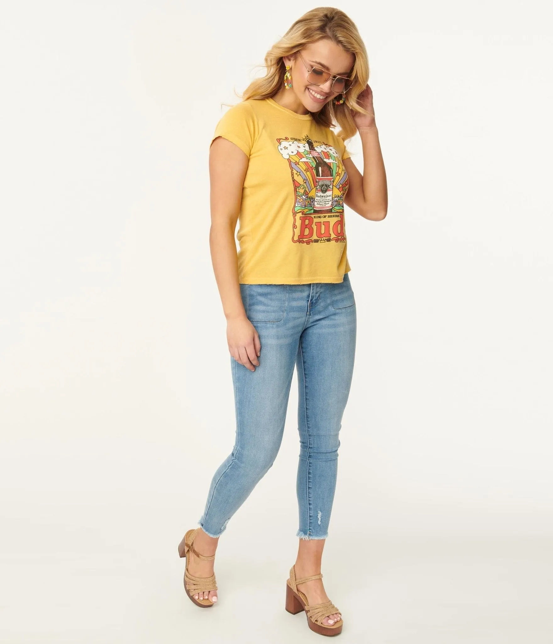 Light Blue Wash Front Pocket Skinny Jeans sold by Unique Vintage