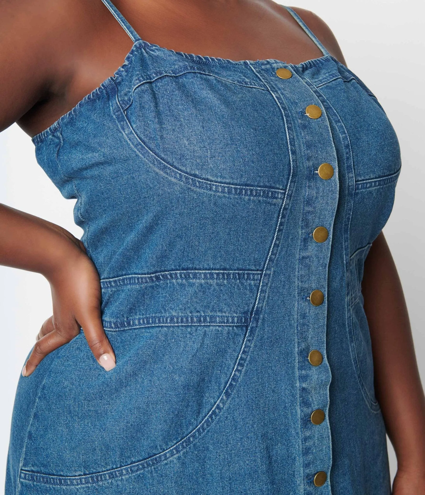 Blue Denim Button Down Maxi Dress sold by Unique Vintage product image thumbnail 3