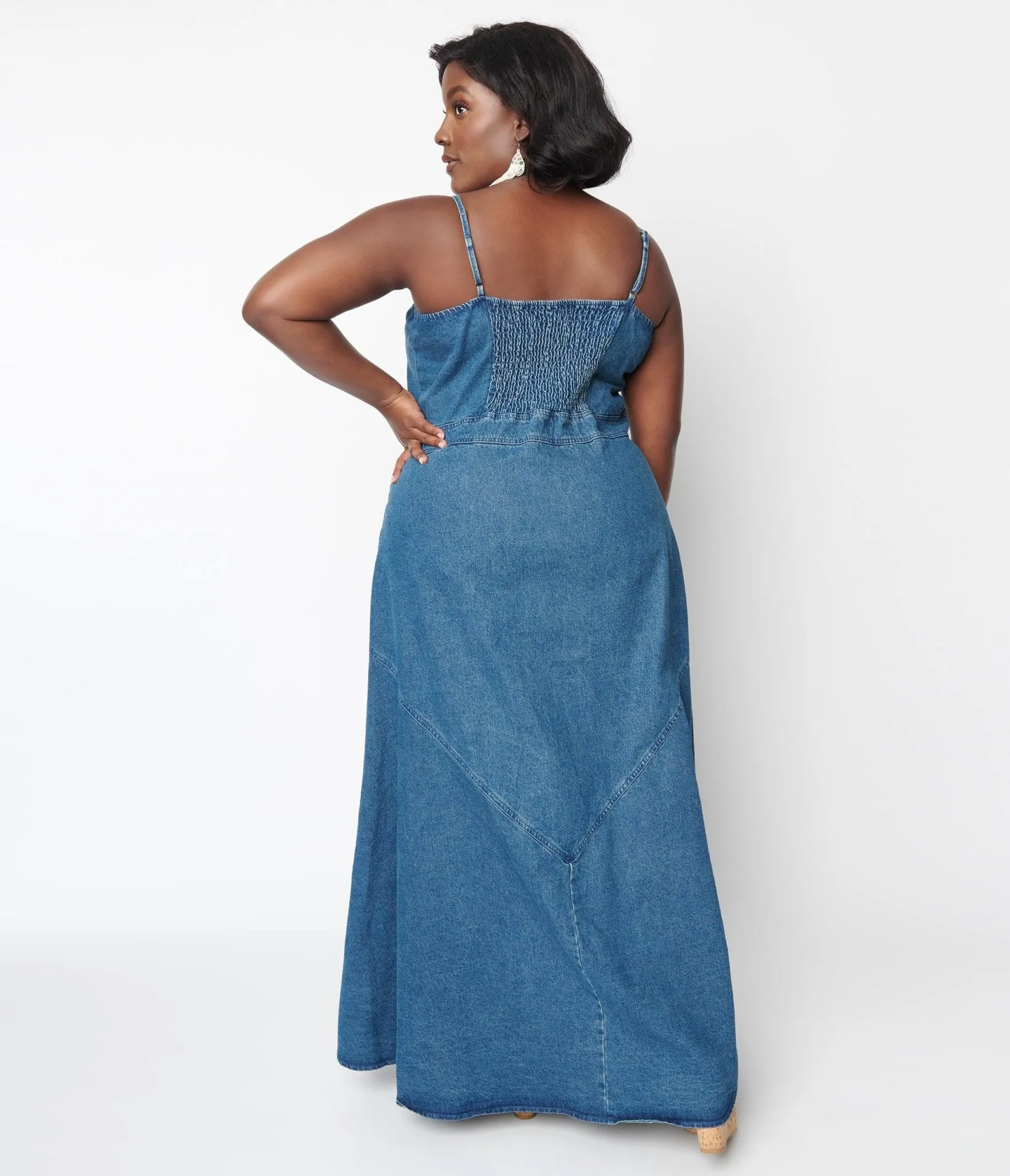 Blue Denim Button Down Maxi Dress sold by Unique Vintage product image thumbnail 2