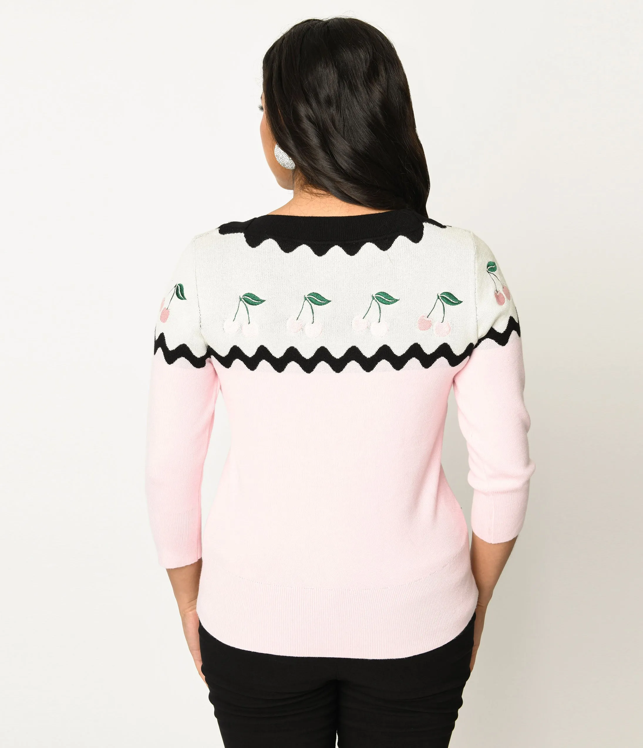 Unique Vintage Pink & Black Cherry Sweater sold by Unique Vintage product image thumbnail 3