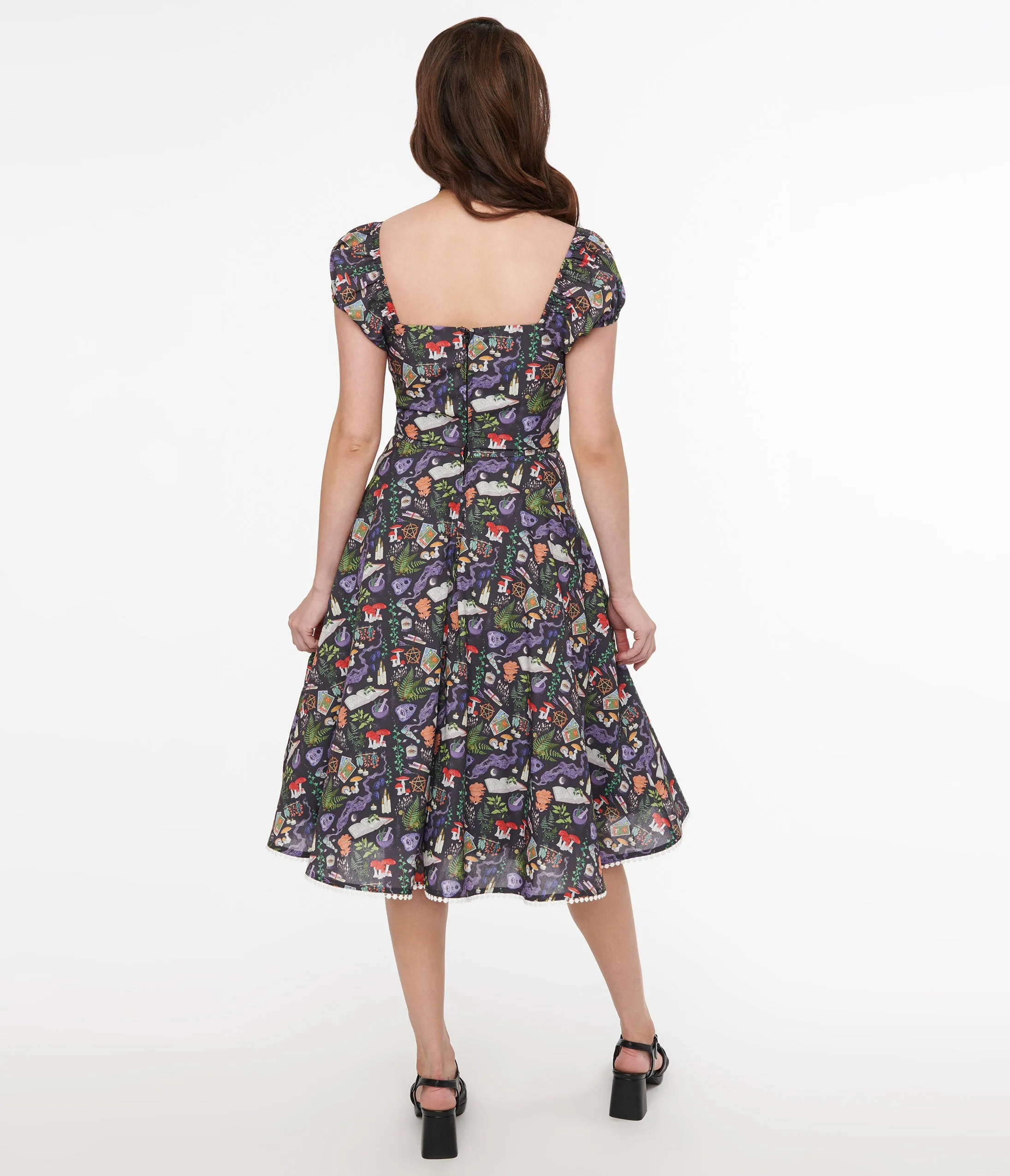 Unique Vintage 1950s Black Spellbinding Print Swing Dress sold by Unique Vintage product image thumbnail 3