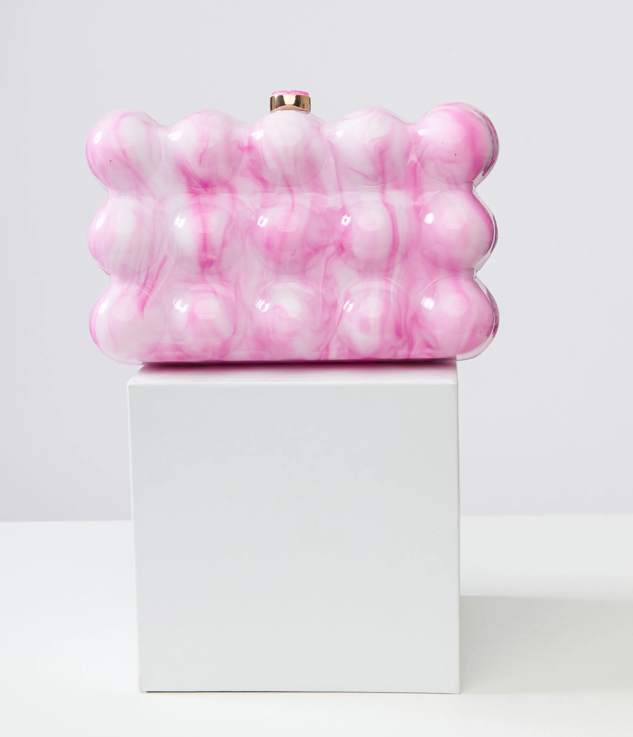 1970s Pink & White Bubble Acrylic Handbag sold by Unique Vintage product image thumbnail 2