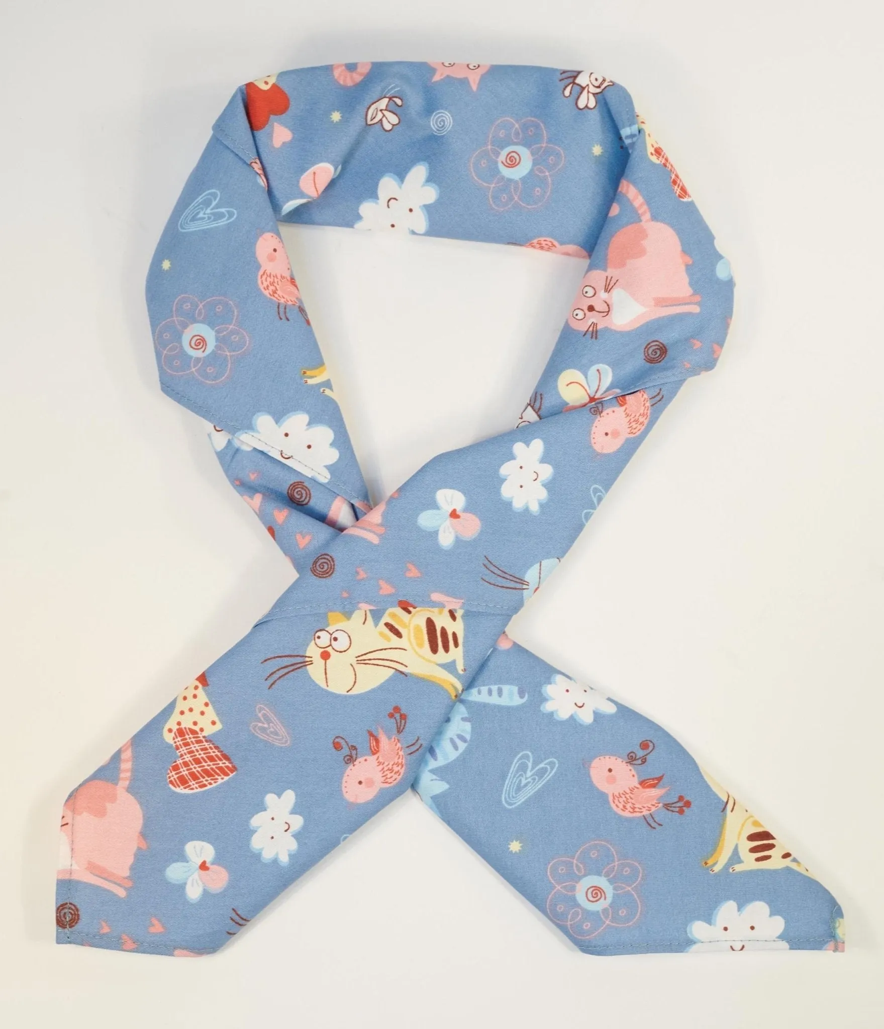 Unique Vintage Light Blue Cat Print Hair Scarf sold by Unique Vintage product image thumbnail 2
